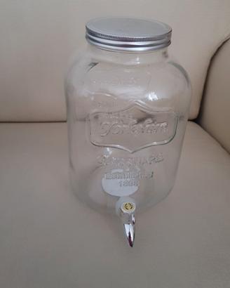 erogatore acqua in vetro decorato