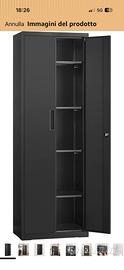Armadio 5 ripiani nero verniciato