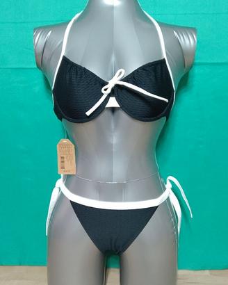 Bikini Calzedonia nero e bianco taglia S