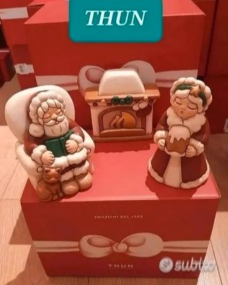 THUN SET 3 PEZZI  BABBI NATALE con CAMINO 