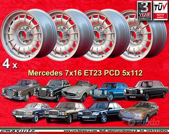 4 pz. cerchi Mercedes Barock 7x16 ET23 107 108 109