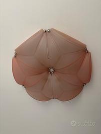 Plafoniera vintage a forma di fiore in vetro