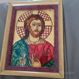 Icona   oro 24 carati e smalti su cristalli