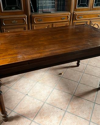 Tavolo vintage rettangolare allungabile in legno