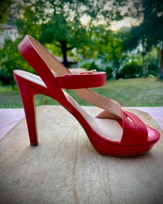 Sandalo ‘Bruno Premi’ rosso tacco alto