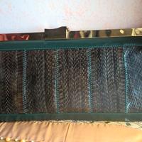 Preziosa Pochette in vera pelle pitone verde