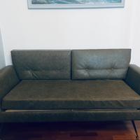 Divano letto Mid Century Vintage verde oliva scuro