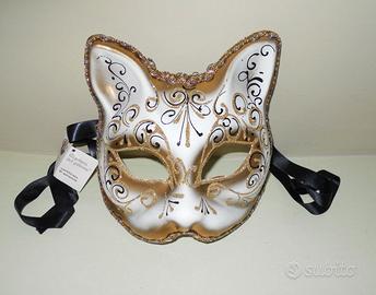 Maschera Carnevale "Gatto" Originale Veneziana New