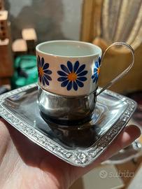 Set 5 tazzine vintage margherita con piattino