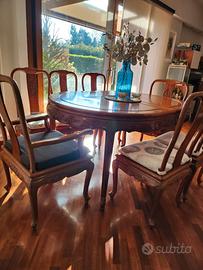 tavolo da pranzo ovale allungabile stile coloniale