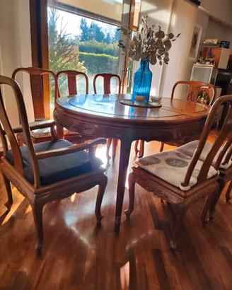 tavolo da pranzo ovale allungabile stile coloniale