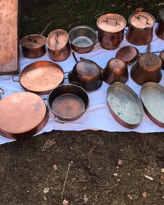 Pentole in rame da collezione polsonetto brasiera