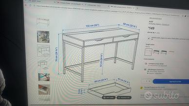 Scrivania per casa mai usata bianca