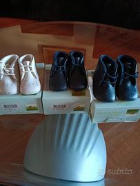 scarpette da culla in pelle imbottite