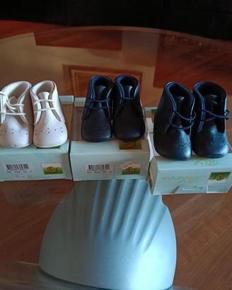 scarpette da culla in pelle imbottite