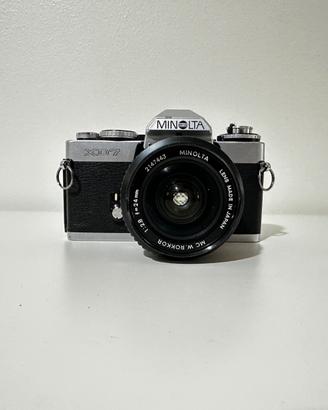 Minolta XD7 New Logo grigia + Minolta MC W.Rokkor