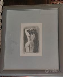 disegno di A.  Fora nudo femminile di spalle