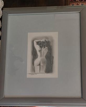 disegno di A.  Fora nudo femminile di spalle