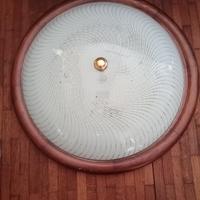 plafoniera  grande con  bordo in legno 