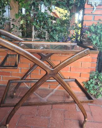  Carrello vintage anni 50 con portabottiglie 
