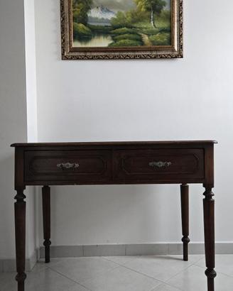 Scrivania scrittoio vintage in legno scuro 