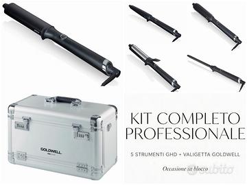 Set 5 arricciacapelli GHD + valigetta Goldwell
