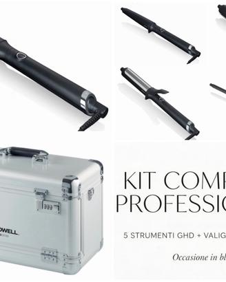 Set 5 arricciacapelli GHD + valigetta Goldwell