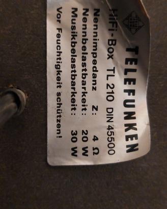 Diffusori Telefunken TL 210