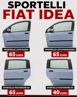 SPORTELLI FIAT IDEA COME DA DESCRIZIONE