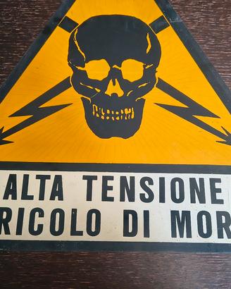 Targa Vintage "Alta Tensione" Teschio