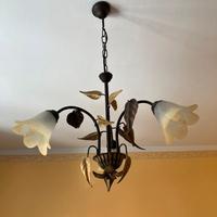 Lampadario a 3 luci in metallo