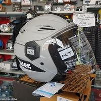 Casco jet blauer grigio nero matt