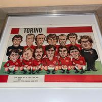 CARICATURA FORMAZIONE A.C. TORINO 1971 B. BODINI