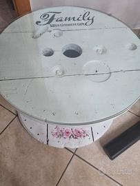 Tavolino bobina shabby legno