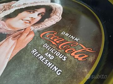 VECCHIO VASSOIO PUBBLICITARIO COCA COLA VINTAGE