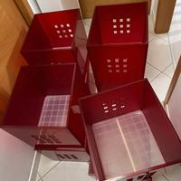 cubi Lekman per Kallax Ikea (3 rossi + 1 bianco) 