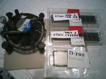 Kit Cpu Intel I3, dissipatore, 12Gb Ram DDR