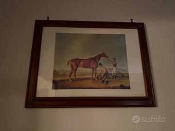 Quadri cavalli con cornice in legno