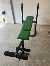 Panca palestra comleto pesi, bilancieri e manubri