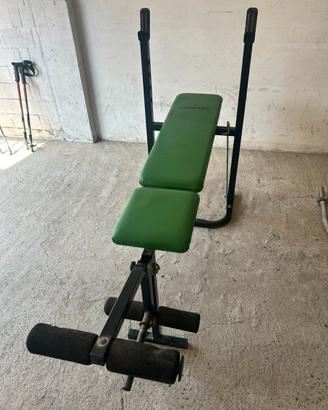 Panca palestra comleto pesi, bilancieri e manubri