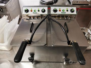 friggitrice con due vasche 10+10 e con presa
