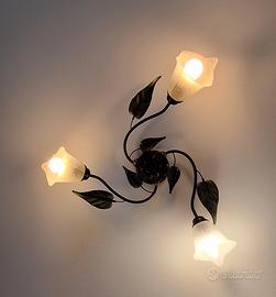 Tavolino con lampada + 2 lampadari con calle