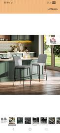 2 sgabelli bar cucina grigio 