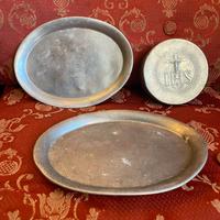 Antico porta ostie 2 piattini cofanetto Eucarestia