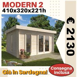 CASETTA DI LEGNO MODERN2 410x320x221h - 28 mm