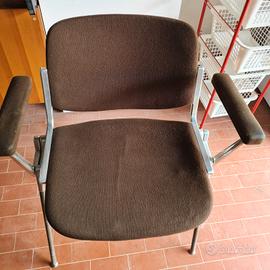 ufficio.3 sedie CASTELLI in acciaio e stoffa .