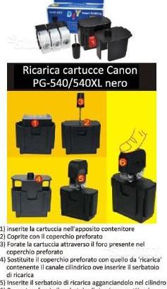 Kit Ricarica Cartucce CANON PG-540/540XL
