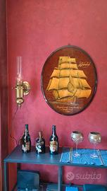 Quadro raffigurante veliero e applique marina