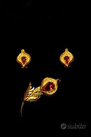 Parure orecchini e spilla