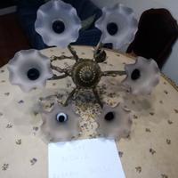 Lampadario OTTONE massiccio artigianale del 1980